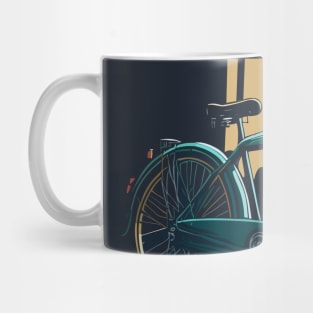 Vintage bicycle on the street. Mug